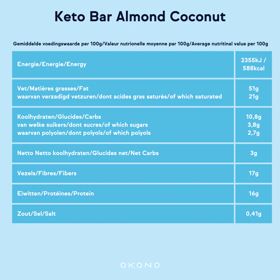 Barretta Keto E Vegana Al Cocco E Mandorla 40gr Okono In Vendita Su