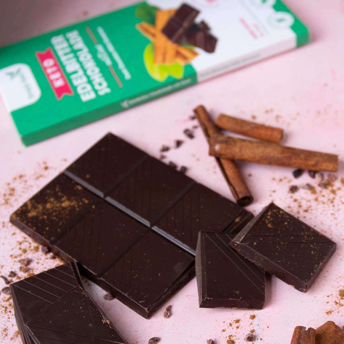 Cioccolato fondente Keto con cannella | 60% di cacao 125gr