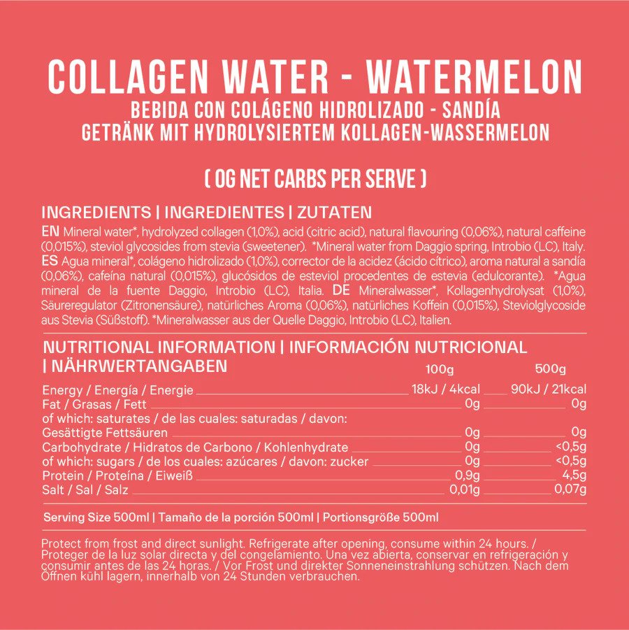 Collagen Water Gusto Anguria Con Caffeina