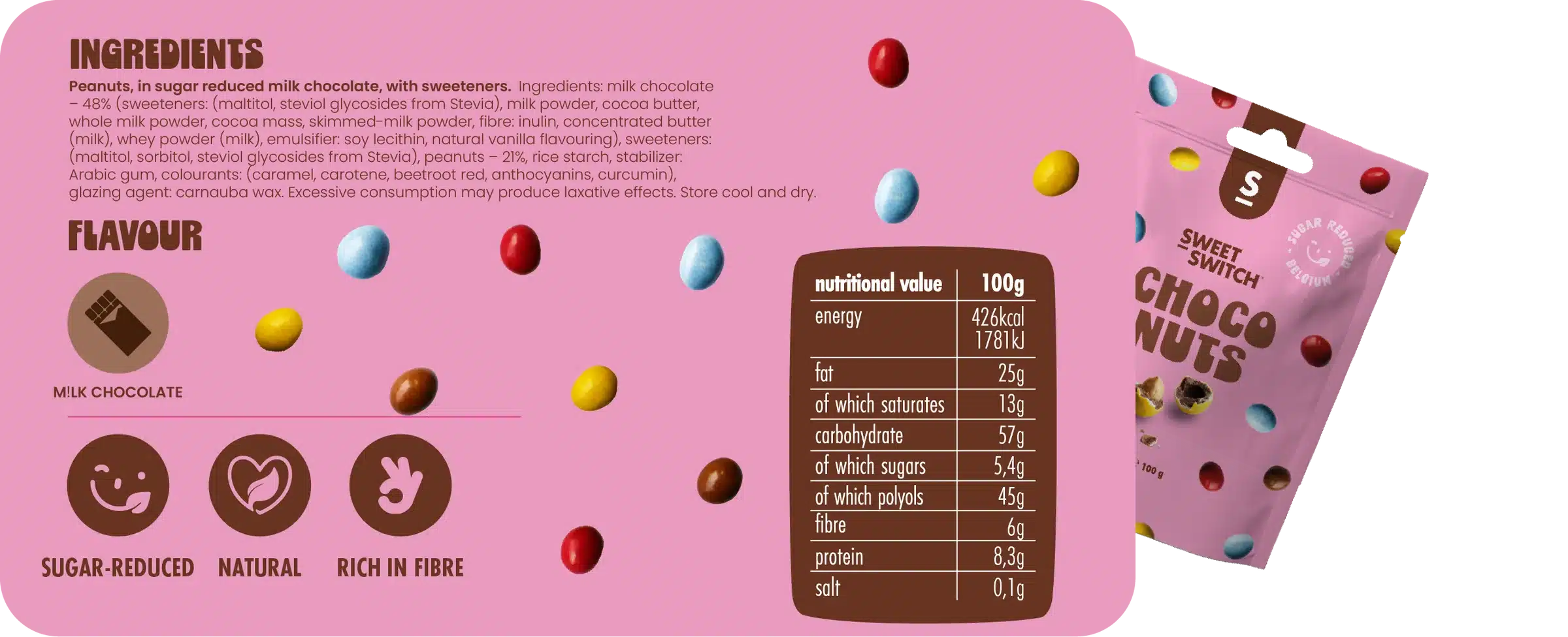 ChocoNuts senza zucchero 100gr Sweet Switch