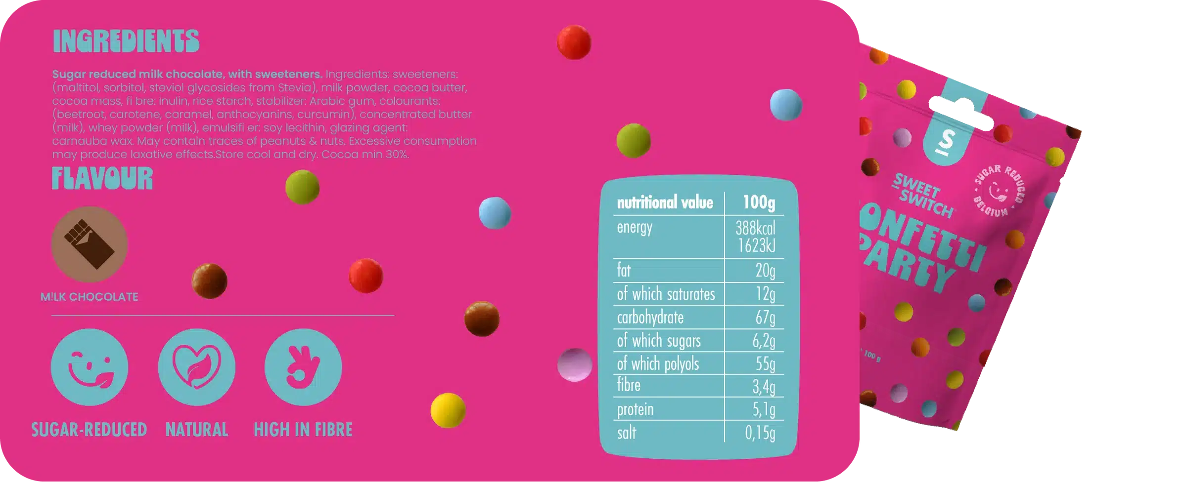 Confetti Di Cioccolato Al Latte Senza Zucchero keto 100