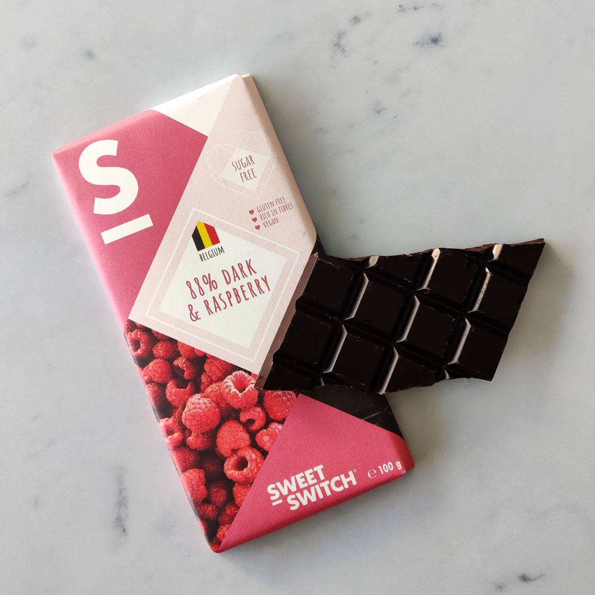 Cioccolata Keto Fondente Belga 88% + Lampone