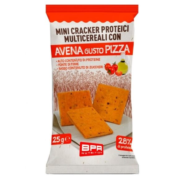 Mini Cracker Proteici Multicereali con Avena al gusto Pizza 25g