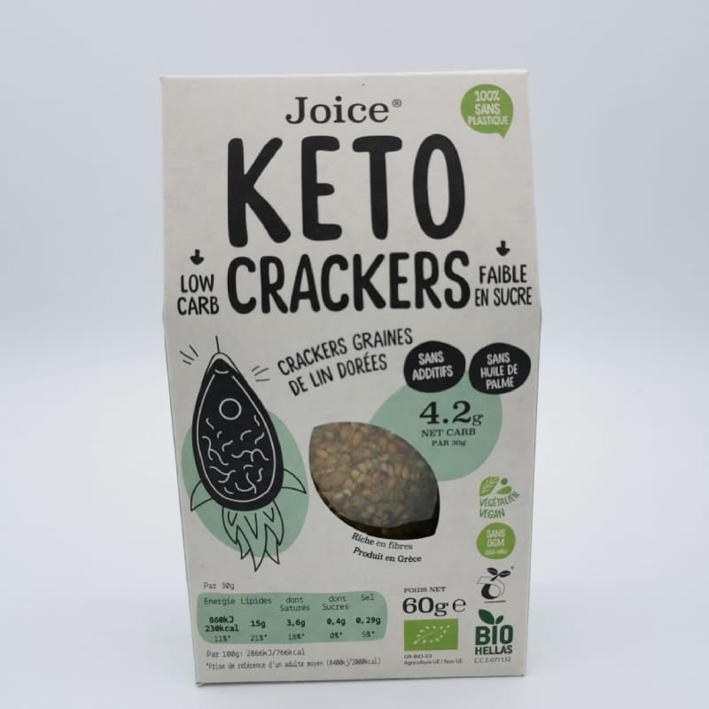 Cracker KETO biologici 60g – Semi di lino dorati