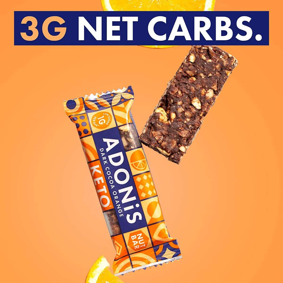 Barretta Keto Vegana Al Cioccolato Fondente E Arancia - Adonis