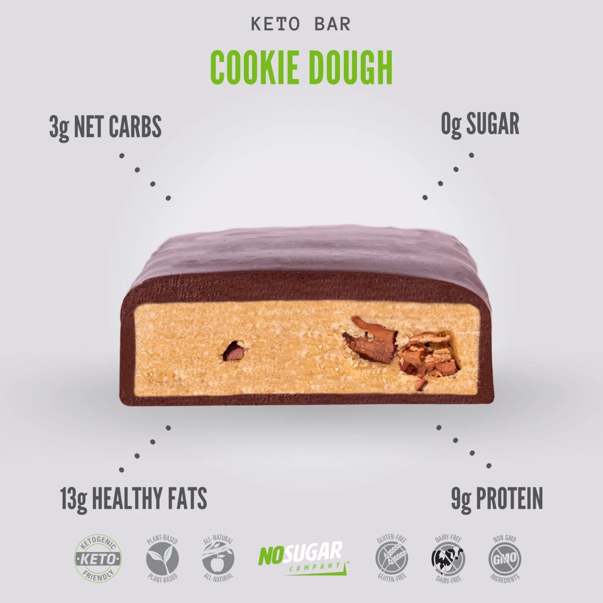 Keto Bar Chocolate Chip Cookie Dough 40gr