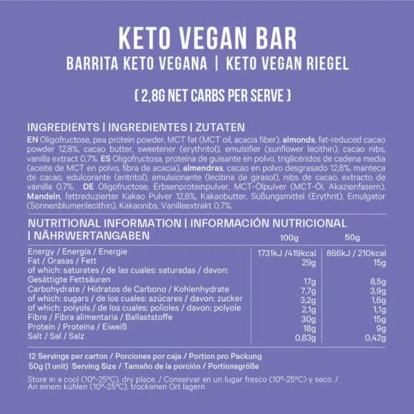 Keto Vegan Bar Cacao E Vaniglia - Ketonico