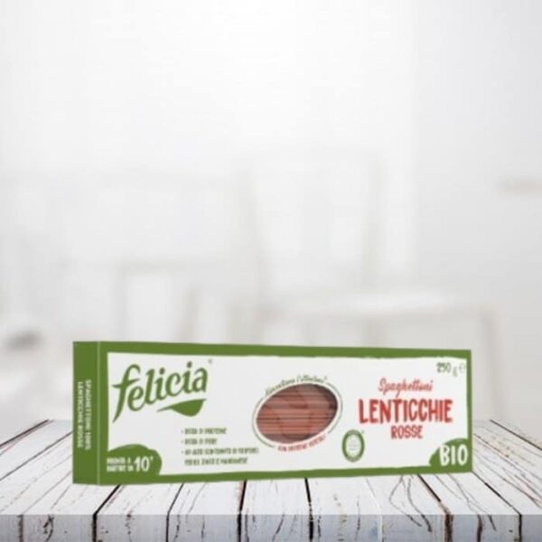 felicia bio spaghetti lenticchie rosse