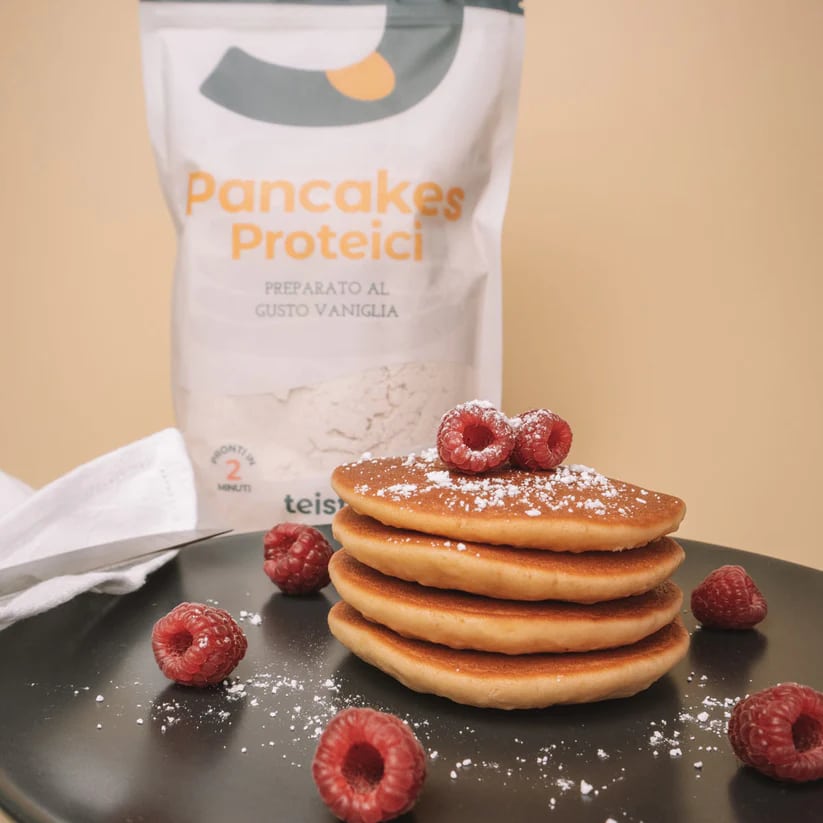 PANCAKE PROTEICI Line@diet | 7 NATURE | comode monoporzioni | OLTRE il 60%  di PROTEINE | preparato proteico per pancake e crêpes (Nature, 7 Pancake)