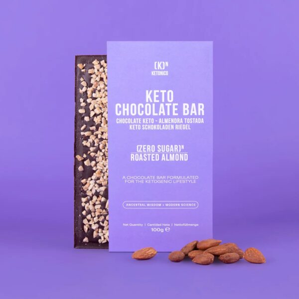 Tavoletta di cioccolato keto con mandorle tostate 100gr