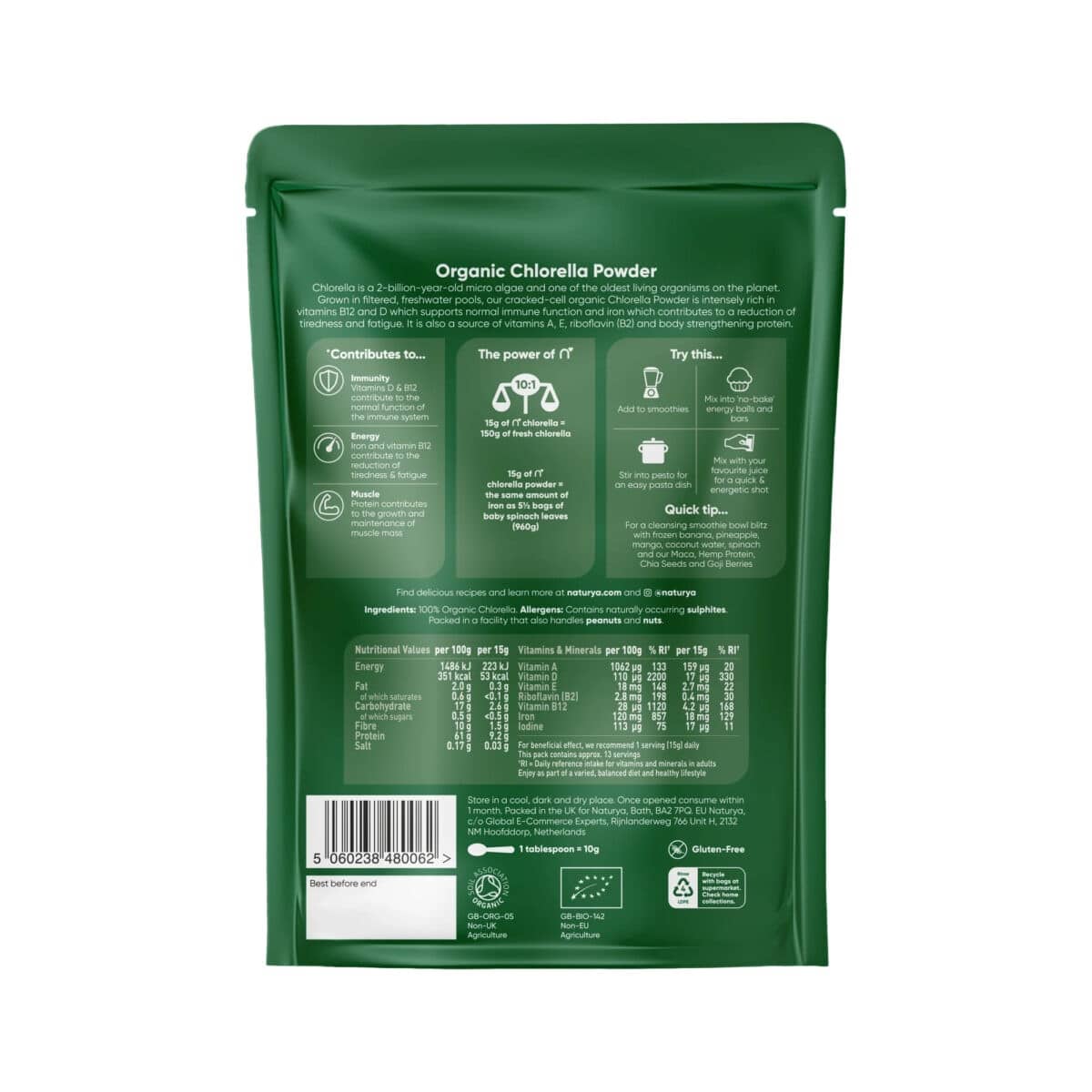 Clorella in polvere biologica Naturya 200gr