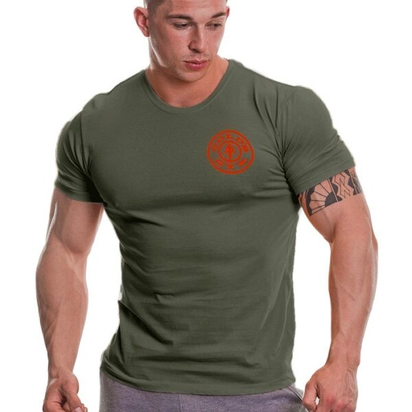 GGTS001 T-shirt Logo Chest Army/orange