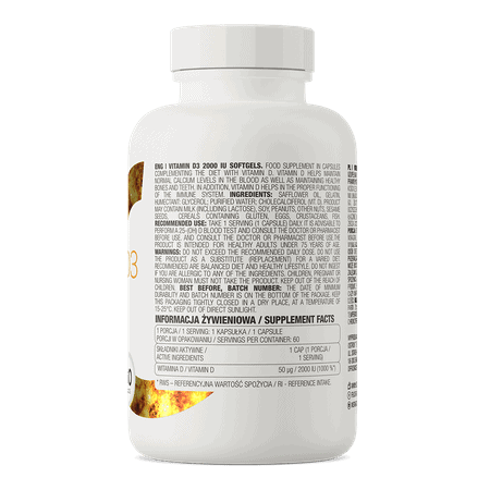 OstroVit Vitamina D3 2000 UI capsule molli 60 capsule