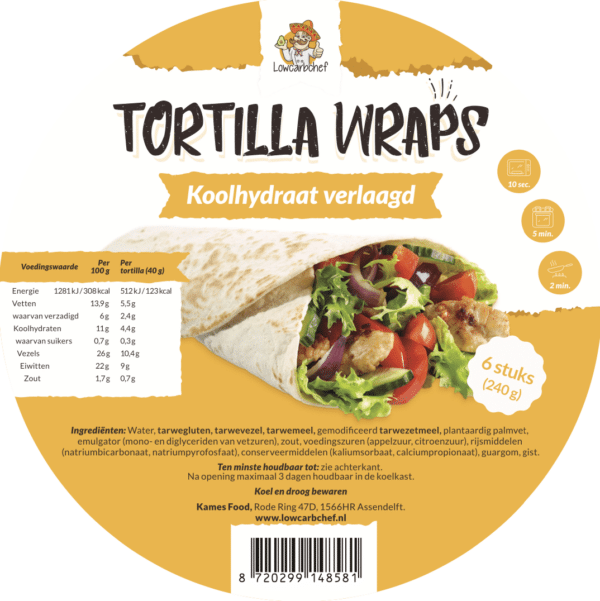 Keto Tortilla wraps 240gr (6 pezzi) - Lowcarbchef