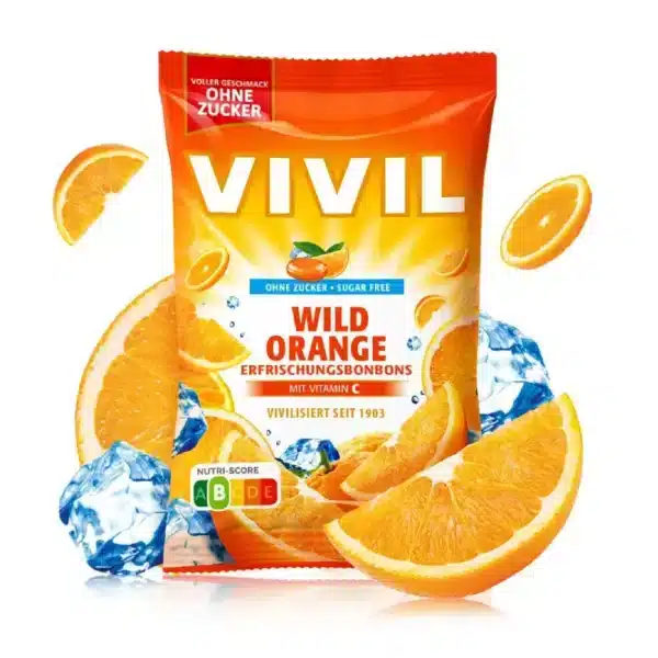 Caramelle rinfrescanti all'arancia selvatica senza zucchero 120gr - Vivil