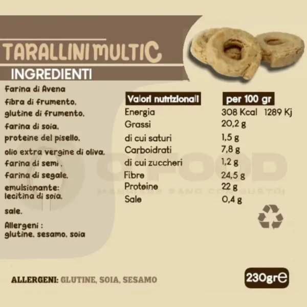 Tarallini Multicereali Keto 230gr | O'Food