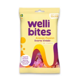 Caramelle senza zucchero Ananas, Passion Fruit e Ribes 70gr - Welli Bites