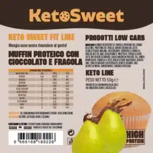 Muffin Proteico e low Carb gusto Cioccolato e Pera Ketosweet 50gr