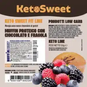 Muffin Proteico e low Carb gusto Frutti di Bosco Ketosweet 50gr