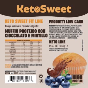 Muffin Proteico e low Carb gusto Mirtillo Ketosweet 50gr