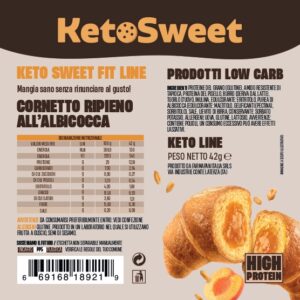 Cornetto Keto ripieno Albicocca Ketosweet 50gr