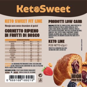 Cornetto Keto ripieno Frutti di Bosco Ketosweet 50gr