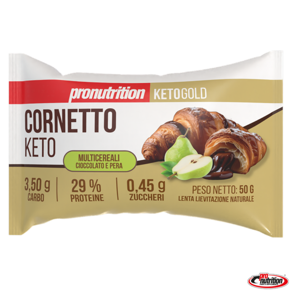 Cornetto Keto Multicereali Pera e Cioccolato 50gr - Pro Nutrition