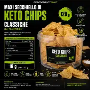 Maxi Secchiello di Keto Chips CLASSICHE 120gr Ketosweet