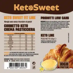 Cornetto Keto ripieno Crema Pasticciera Ketosweet 50gr