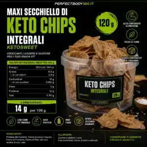 Maxi Secchiello di Keto Chips INTEGRALI 120gr Ketosweet