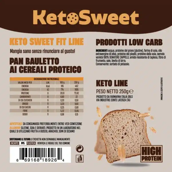 Panbauletto Multicereali Keto e Proteico 200gr - Ketosweet