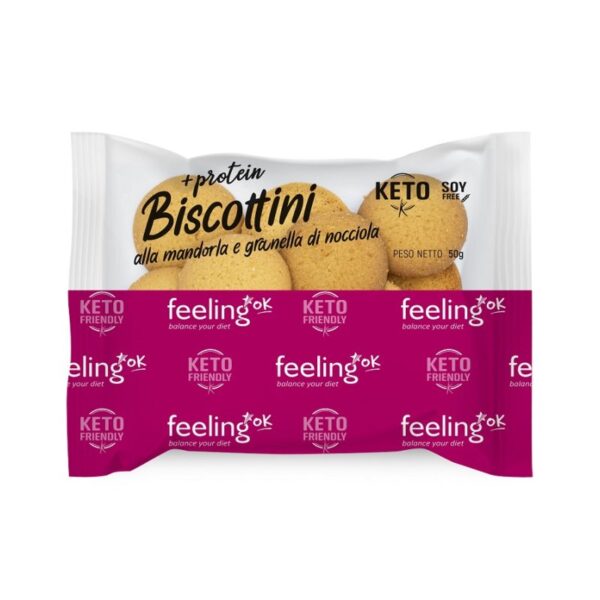 Biscottini alla mandorla e granella di nocciola +protein Feeling ok