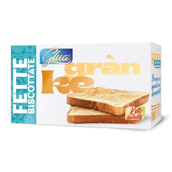 Keto Fette biscottate proteiche x 8 (4 porzioni da 2 fette) Glua