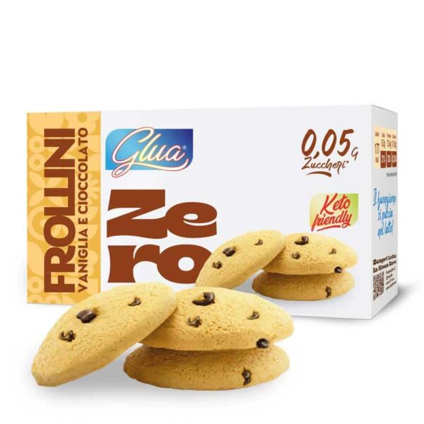 alimentazione/dieta-chetogenica/biscotti-cheto/Frollini proteici con gocce di cioccolato x 16 frollini 3 pack da 30g Glua