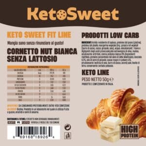 Cornetto senza lattosio ripieno Nut Bianca Ketosweet 50gr