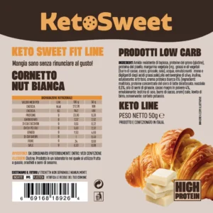 Cornetto ripieno Nut Bianca Ketosweet 50gr