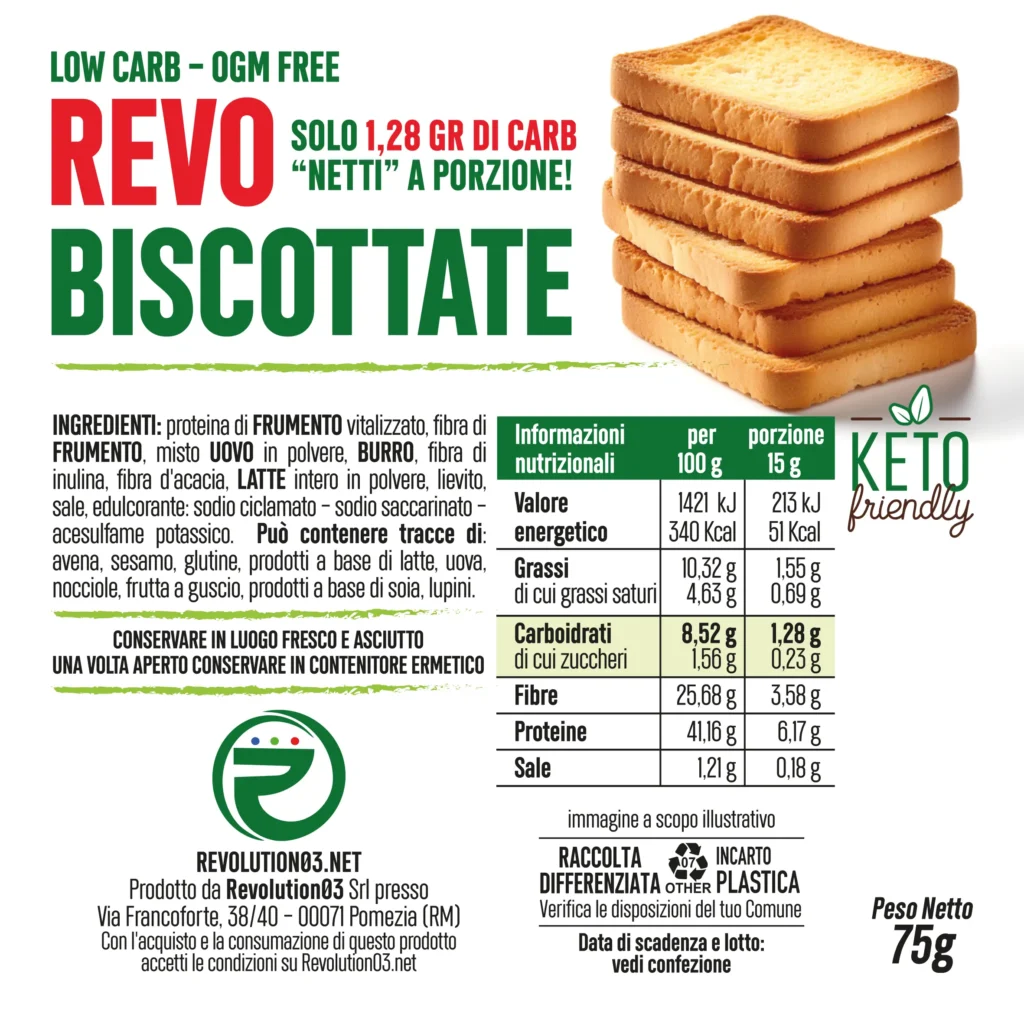 RevoBiscottate – Fette Biscottate 1.2g di Carb Revolution03 75gr