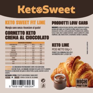 Cornetto Keto ripieno Cioccolato Ketosweet 50gr