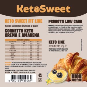 Cornetto Keto ripieno Crema Amarena Ketosweet 50gr