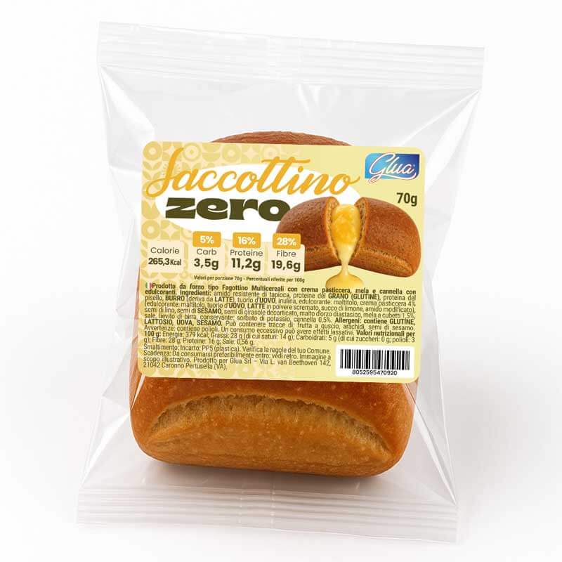 Sacottino-keto-gusto-mela-in-busta Saccottino alla crema pasticcera, mela e cannella 70gr Glua