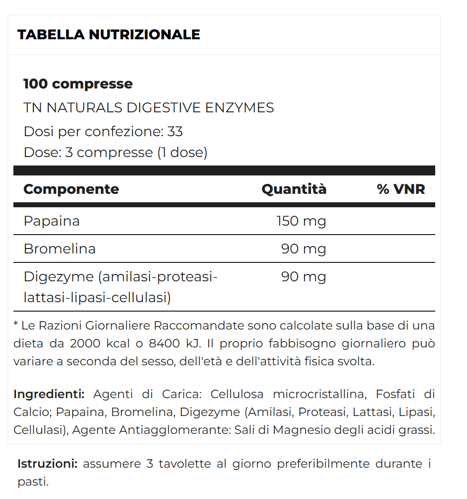 Digestive enzymes 100 tbl