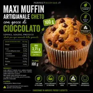 Maxi Muffin Artigianale Cheto con gocce di cioccolato 100gr Ketosweet