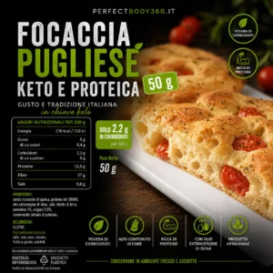 Focaccia Pugliese Keto e Proteica 50gr Ketosweet