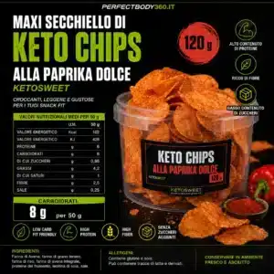 Maxi Secchiello di Keto Chips alla Paprika Dolce 120gr Ketosweet