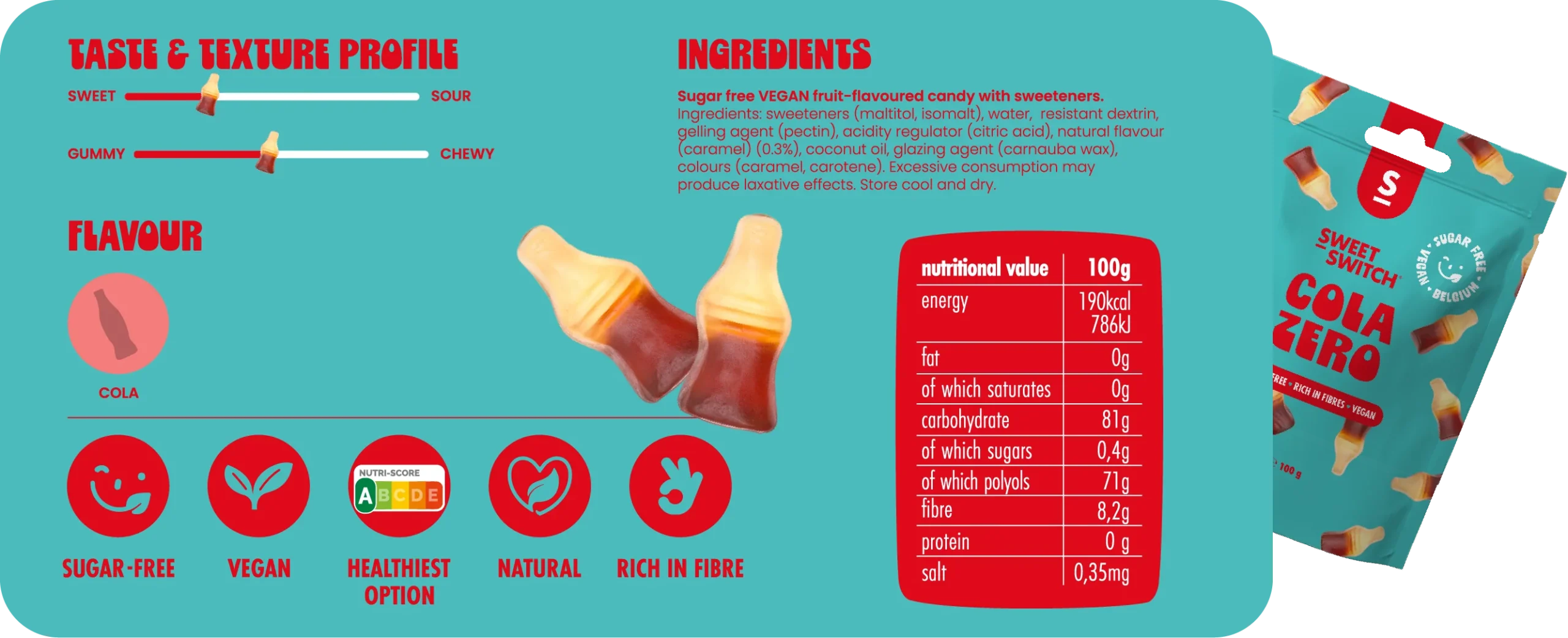 Cola Senza Zucchero e Keto 100gr Sweet Switch