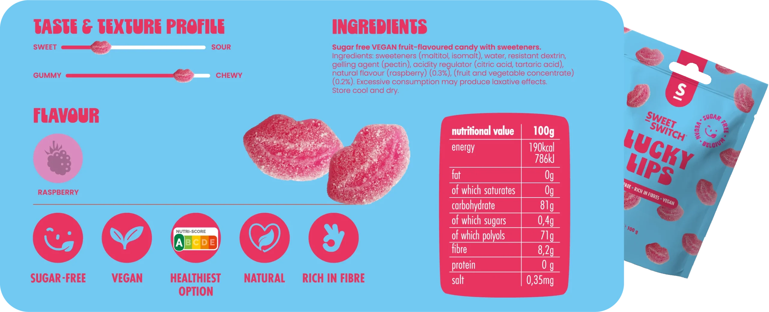 Lips Senza Zucchero e Keto 100gr Sweet Switch