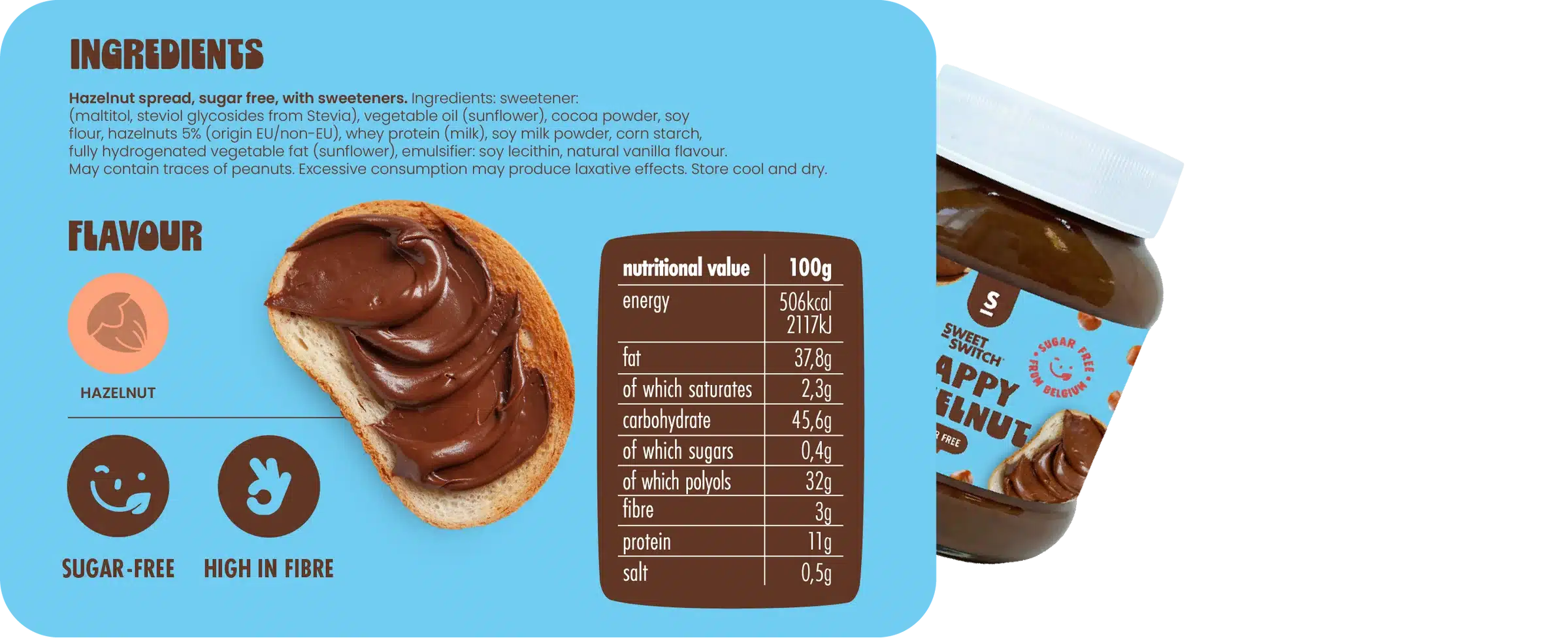 Crema Happy Hazelnut Senza Zucchero e Keto 350gr