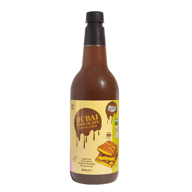 skinny-barista-dubai-chocolate-flavour-syrup-sugar-free-skinny-coffee-syrup-1-litre-9483503 Sciroppo al gusto di Dubai Chocolate Skinny Barista senza calorie e senza zucchero - 1 litro