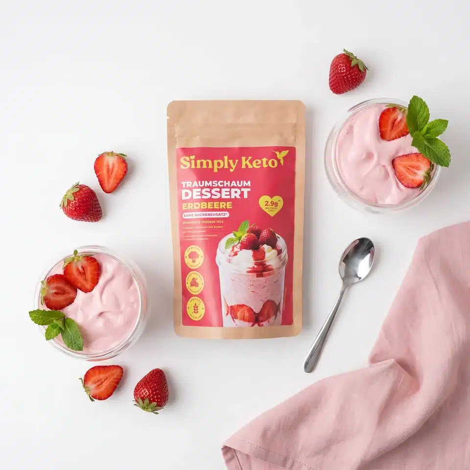 b30ba9e48b8bc7ff2b5ac33a4b283cee_1784293452363 Keto Dessert spumoso alla Fragola 160gr - Simply Keto